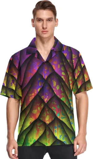 visesunny Mens Casual Button Down Short Sleeve Hawaiian Shirt Aloha Shirt