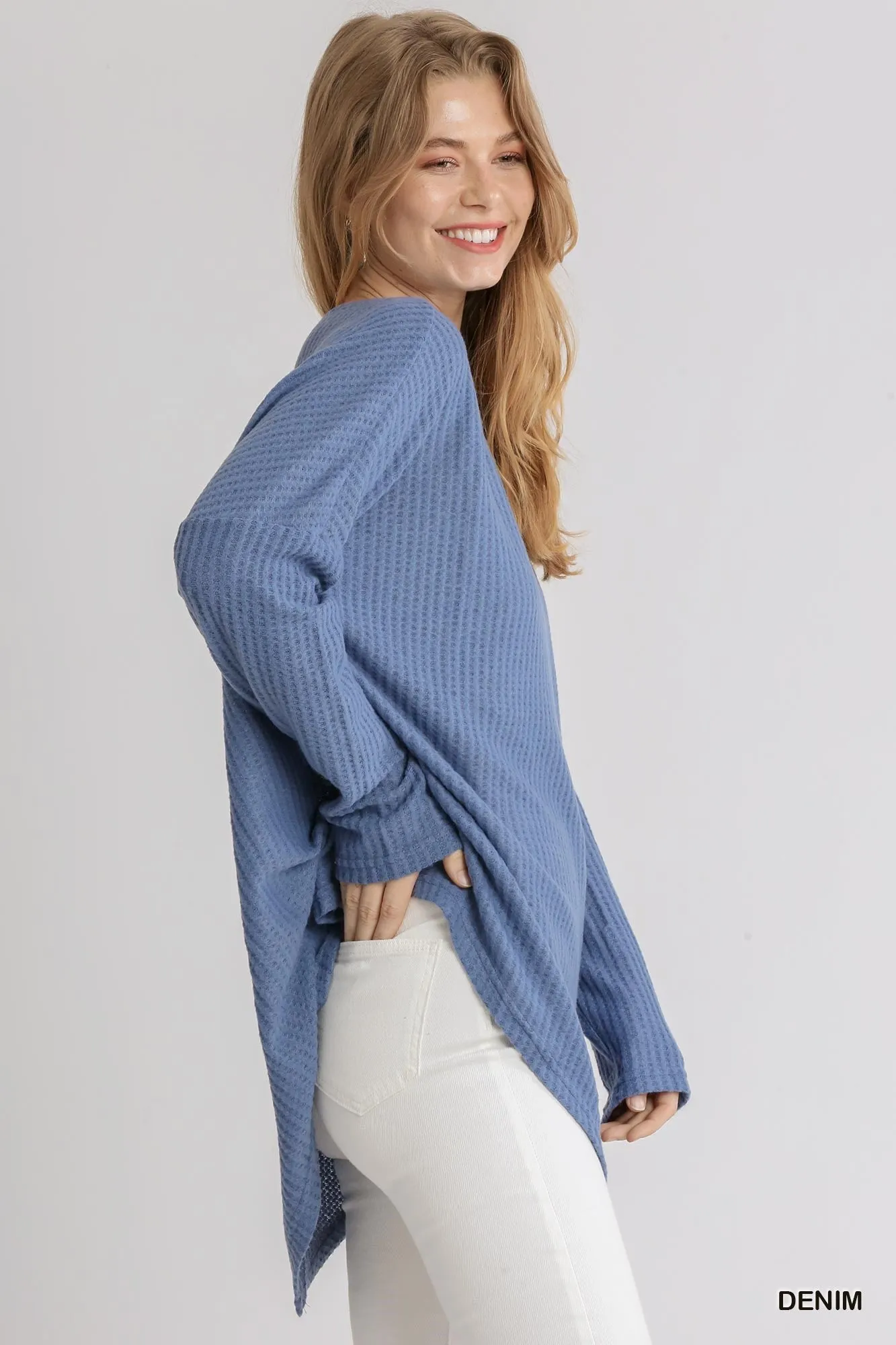 Waffle Knit Basic Top