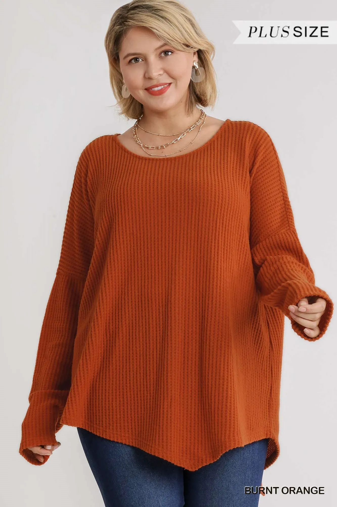 Waffle Knit Basic Top