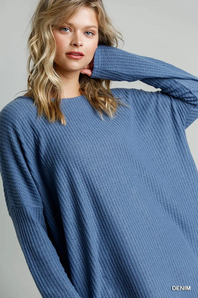 Waffle Knit Basic Top