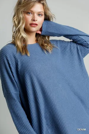 Waffle Knit Basic Top