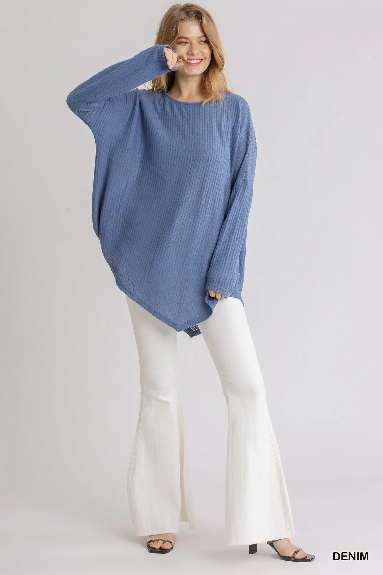 Waffle Knit Basic Top