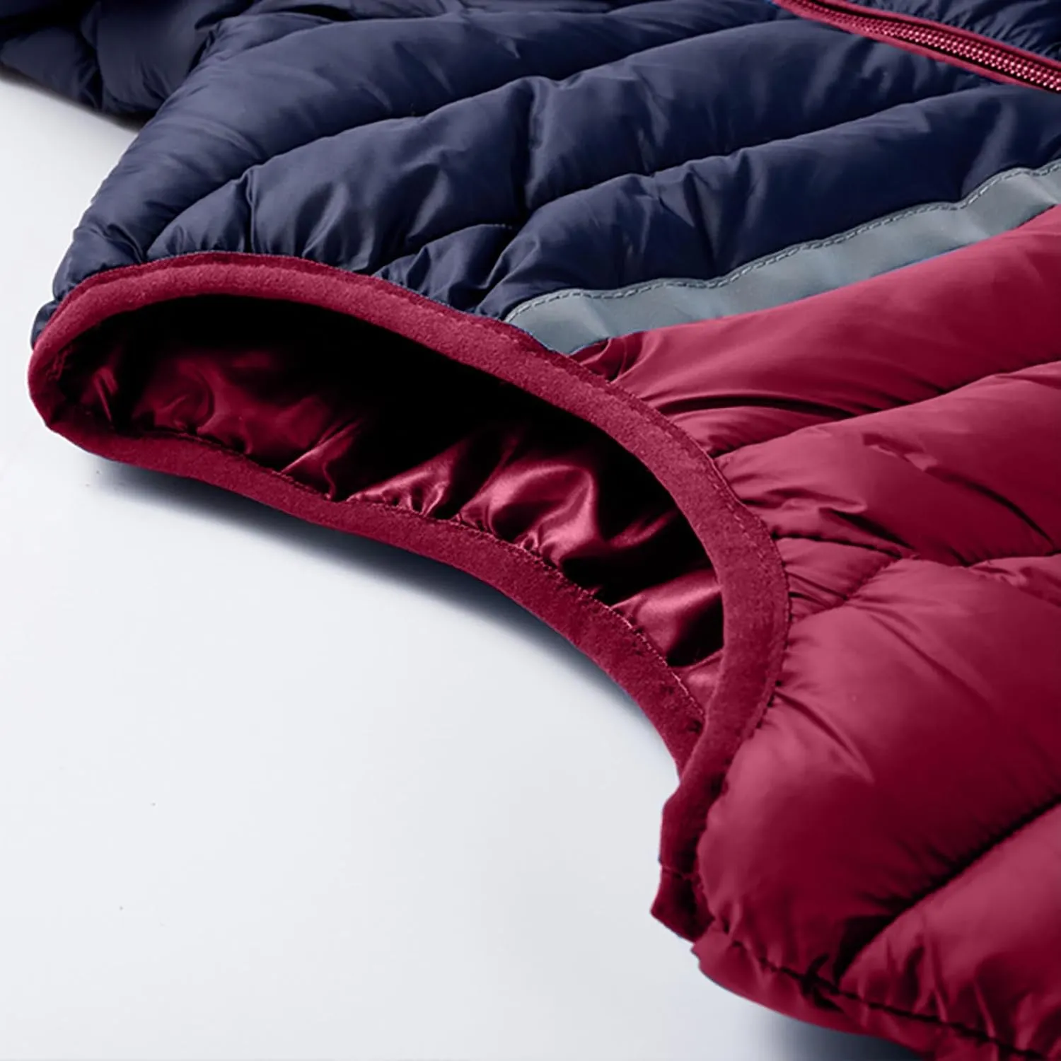 Waistcoat for Men's Fall Winter Warm Cotton Padded Sleeveless Snow Jackets Trendy Color Block Plus Size Vest Coat