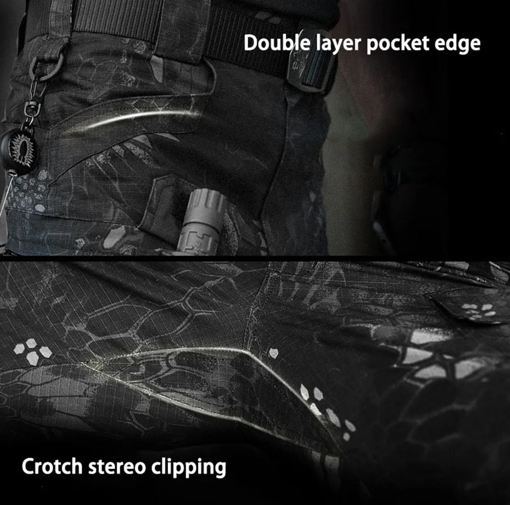 Waterproof Ripproof Men's Mid Waist Military Cargo Pants