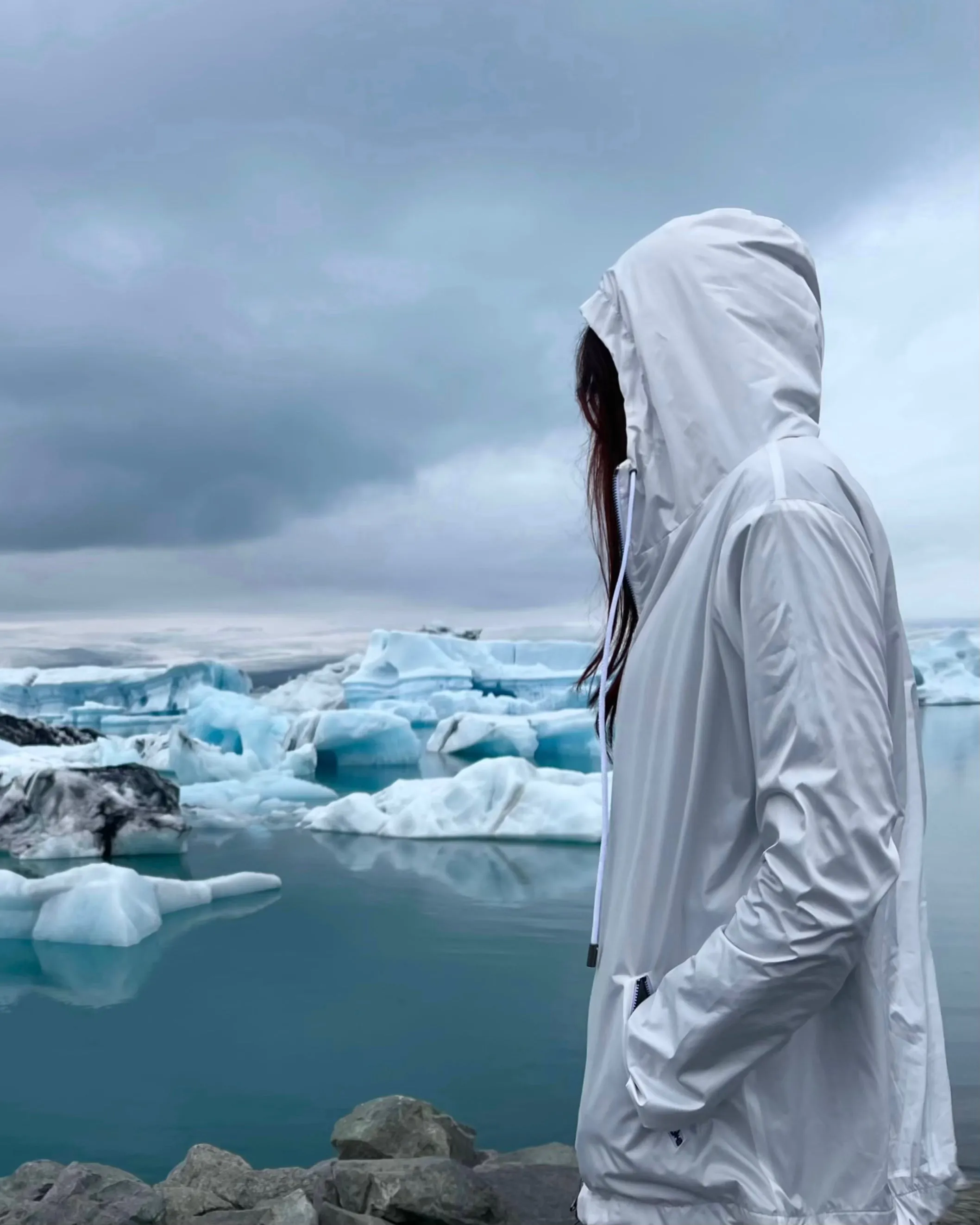 White reversible rain jacket