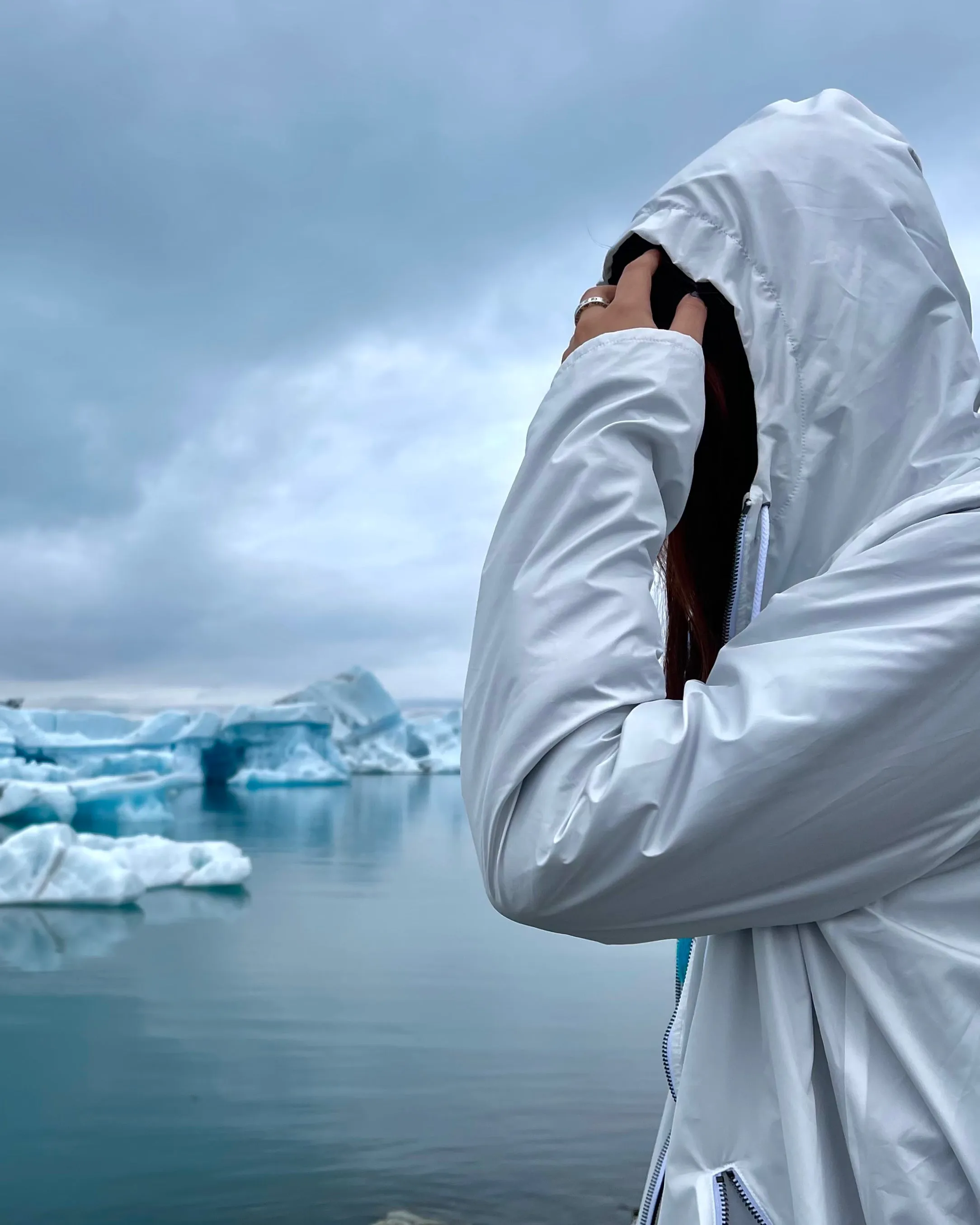 White reversible rain jacket