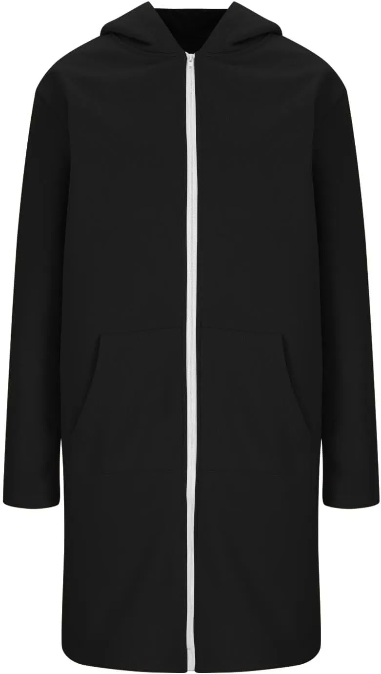 Winter Coats for Women 2024 Long Solid Color Trench Coat Pocket Long Sleeve Jacket Casual Hoodie Zip Up Shacket Coats