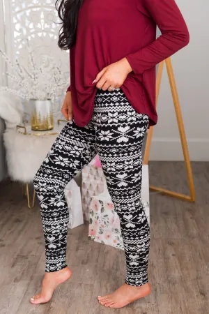 Winter Fair Isle Christmas Leggings