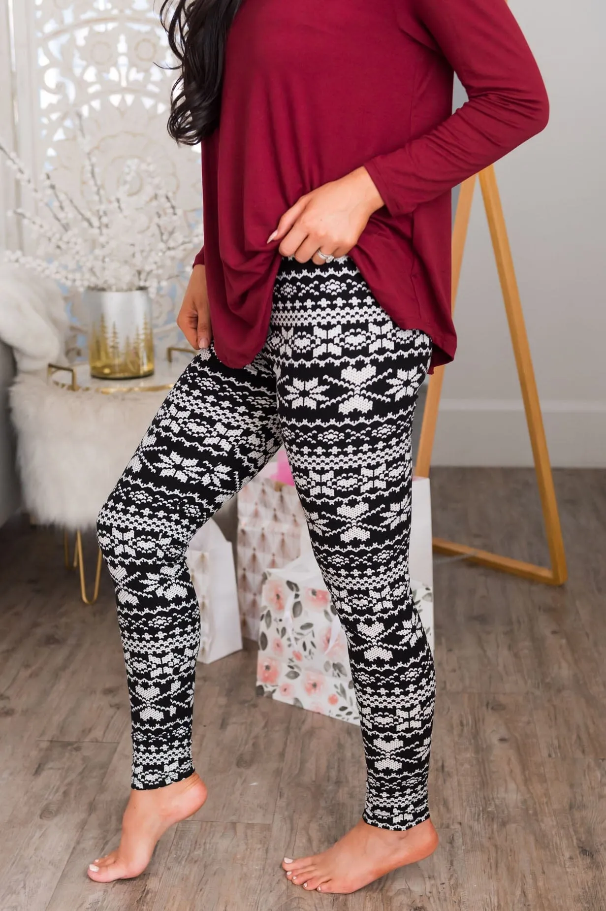 Winter Fair Isle Christmas Leggings