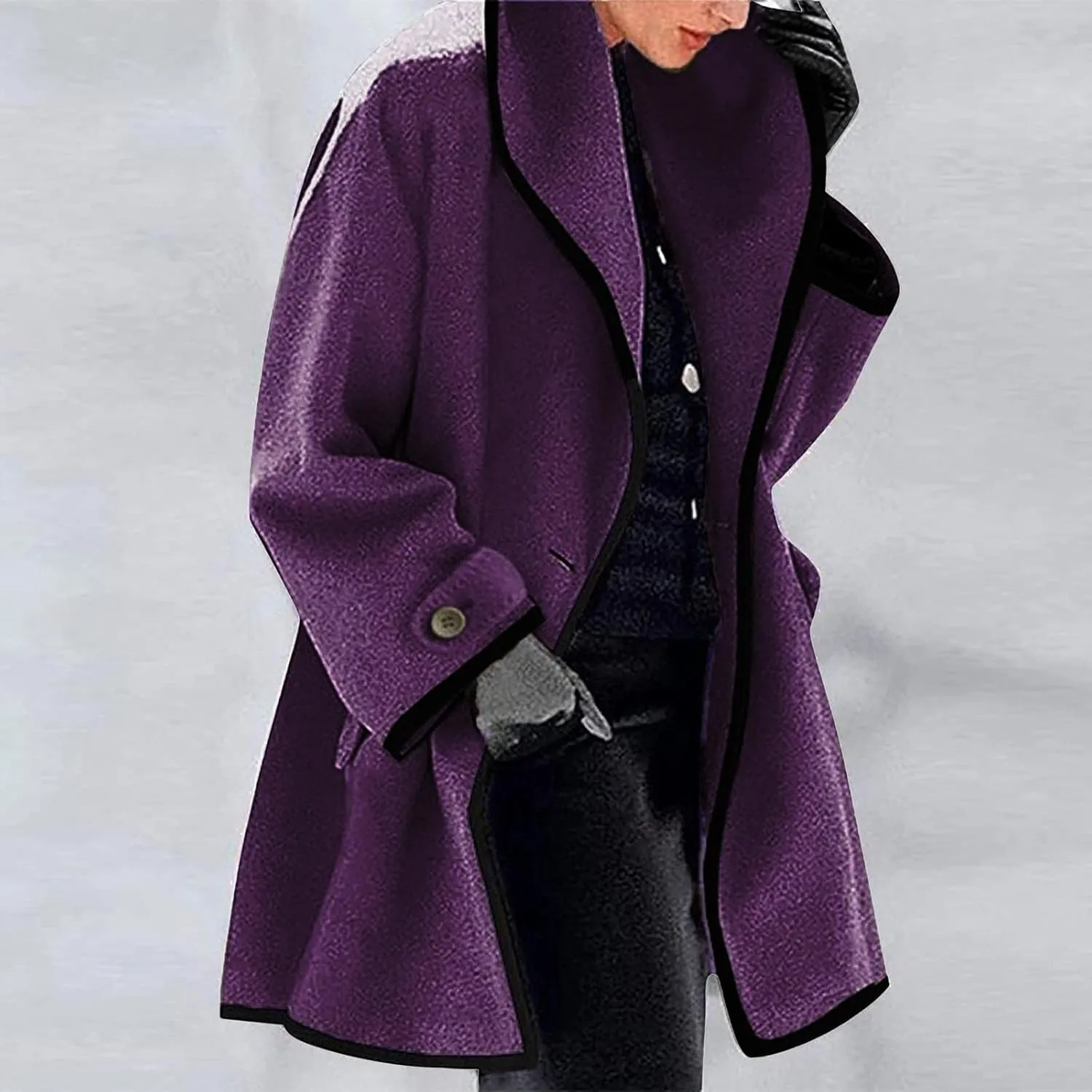 Winter Jackets For Women Womens Winter Wool Coat Trench Jacket Ladies Warm Slim Long Overcoat Outwear