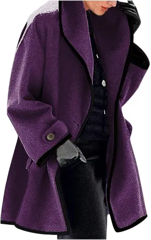 Winter Jackets For Women Womens Winter Wool Coat Trench Jacket Ladies Warm Slim Long Overcoat Outwear