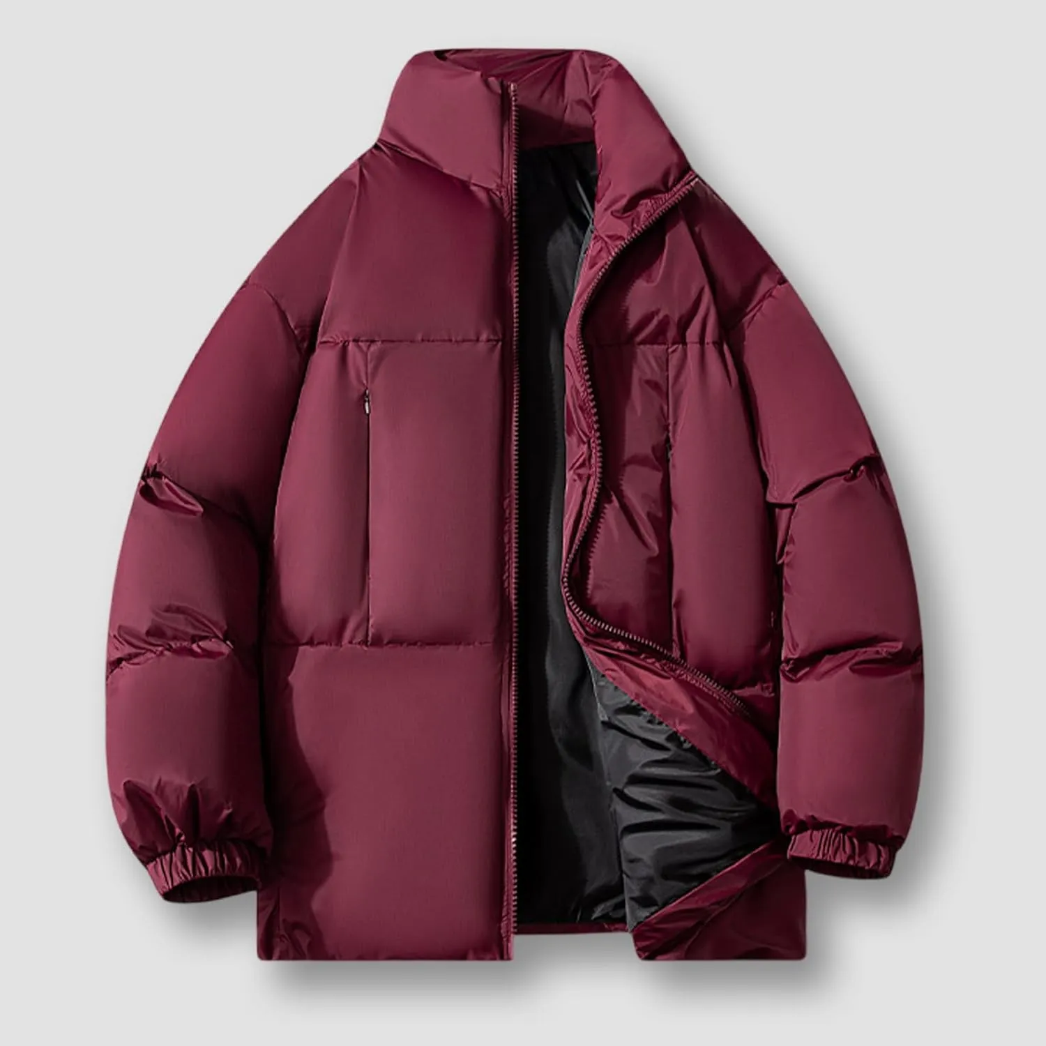 Winter Quilted Insulated Jackets For Men Heavyweight Cotton Padded Jacket Stand Collar Thickened Coats For Travel Ski