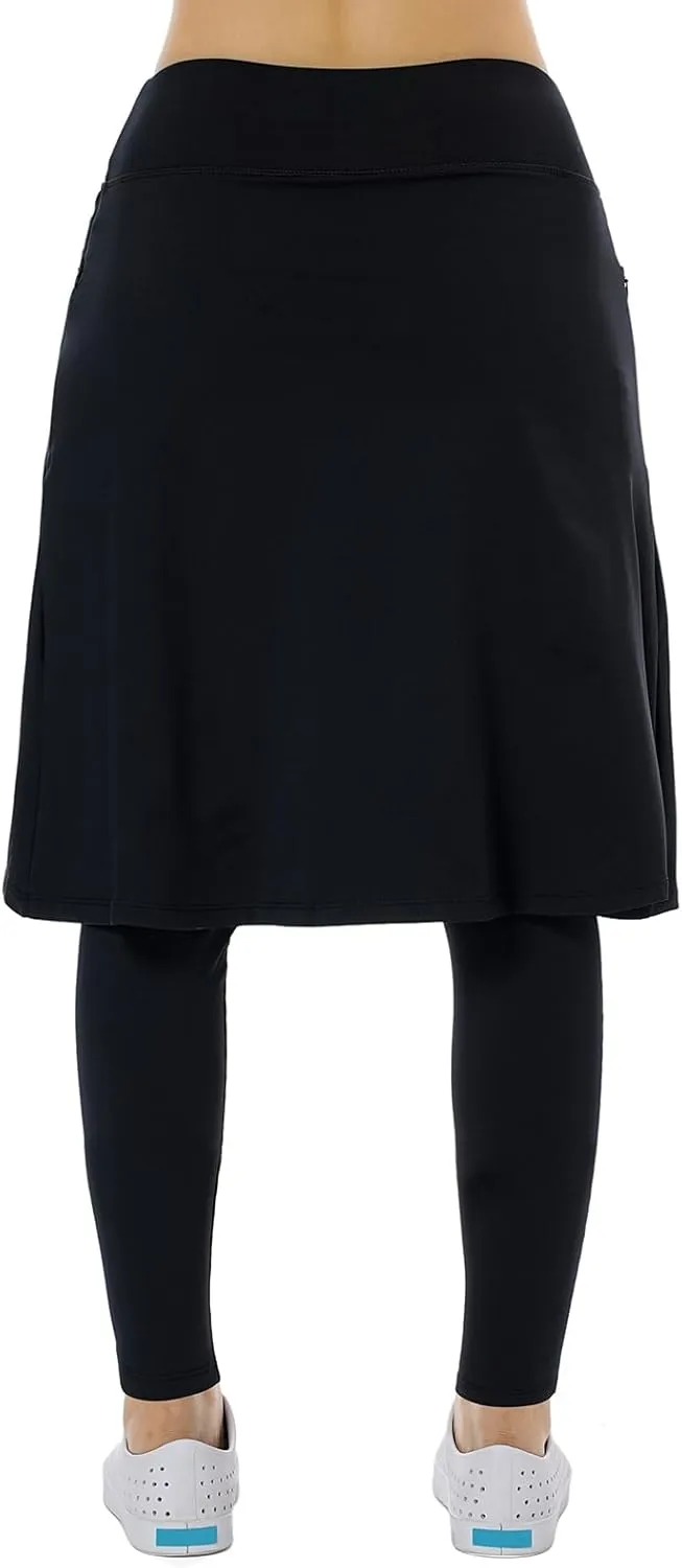 Women Athletic Knee Length Skirts with Full Length Leggings,Skorts Leggings&Skirted Leggings Skorts Women