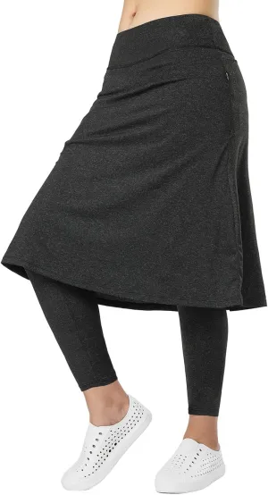 Women Athletic Knee Length Skirts with Full Length Leggings,Skorts Leggings&Skirted Leggings Skorts Women