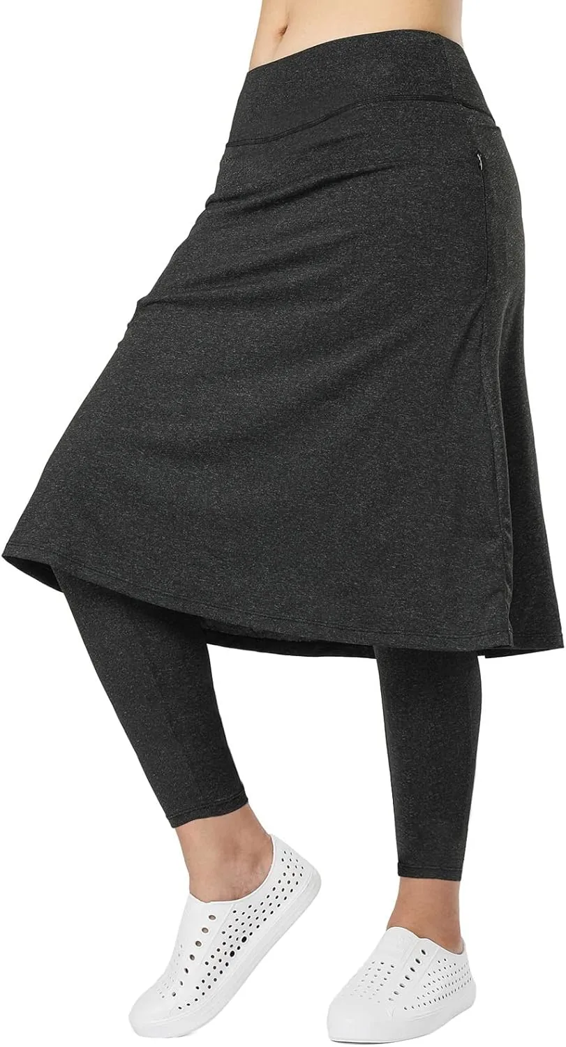 Women Athletic Knee Length Skirts with Full Length Leggings,Skorts Leggings&Skirted Leggings Skorts Women