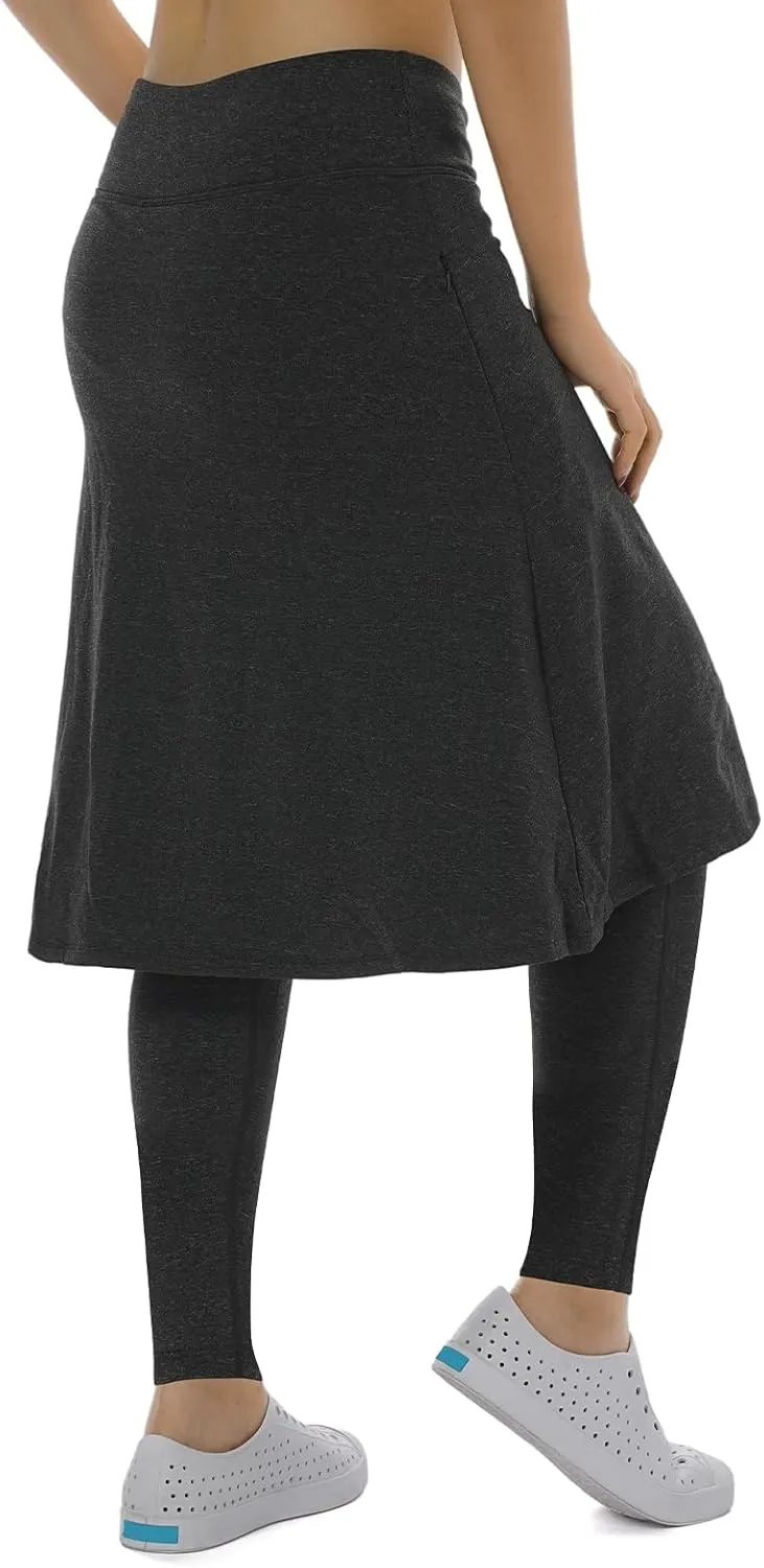 Women Athletic Knee Length Skirts with Full Length Leggings,Skorts Leggings&Skirted Leggings Skorts Women