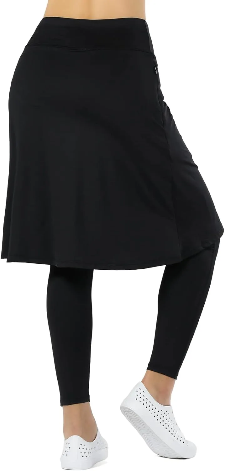 Women Athletic Knee Length Skirts with Full Length Leggings,Skorts Leggings&Skirted Leggings Skorts Women