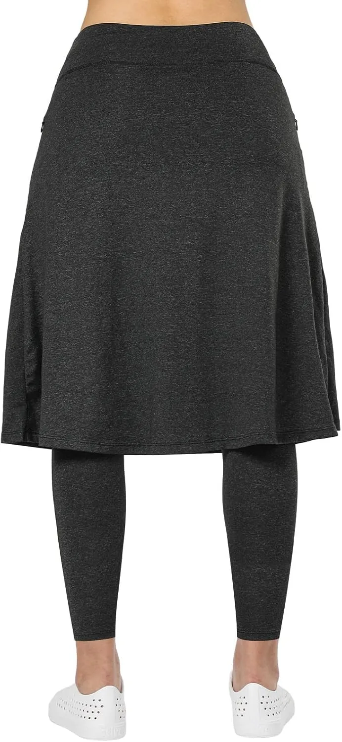 Women Athletic Knee Length Skirts with Full Length Leggings,Skorts Leggings&Skirted Leggings Skorts Women