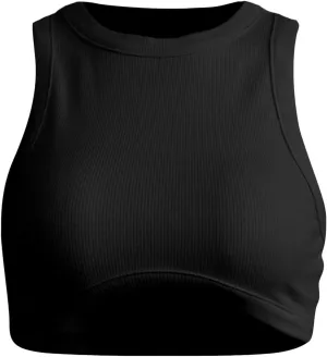 Women Basic Ribbed Knit Tie Dye Tank Top Crew Neck Sleeveless Crop Top Y2K Summer Camisole Vest Top