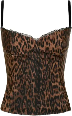 Women Leopard Print Cami Top Lace Trim Spaghetti Strap Top Cheetah Print Camisole Sheer Mesh Tank Top