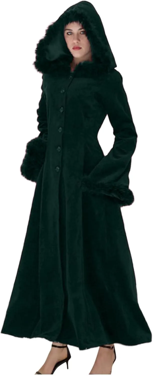 Women Long Length Trench Coat Open Front Cardigan Jacket Bell Long Sleeve Button Down Lace Up Back Hooded Coats Outwear