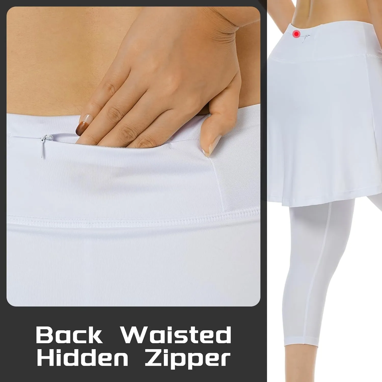 Women Skirted Leggings with Pockets,Tennis Skorts Skirts with Leggings Yoga Skorts Capris