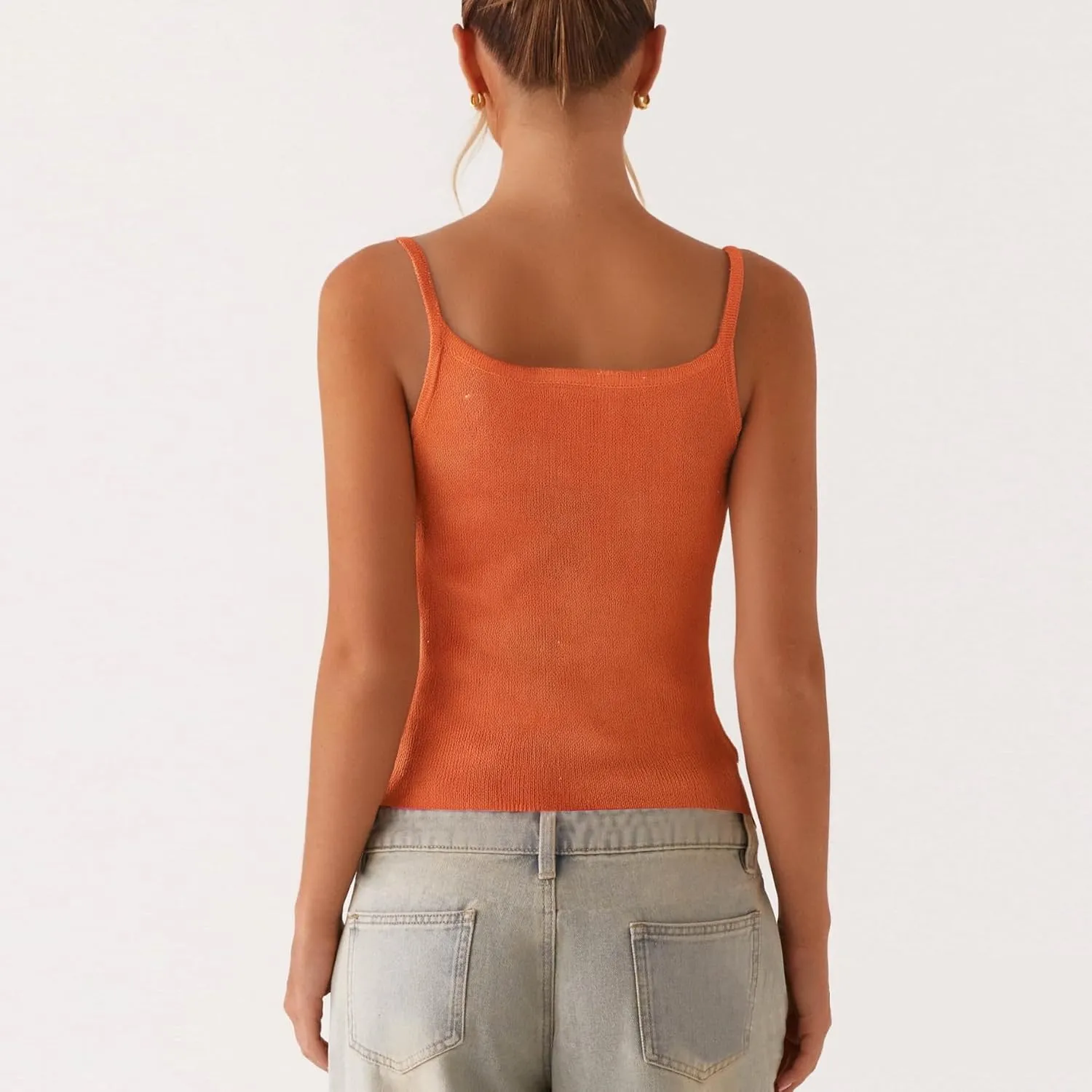 Women Starfish Sequin Tank Top Y2K Knit Glitter Cami Top Star Print Sleeveless Crop Top Going Out Streewear