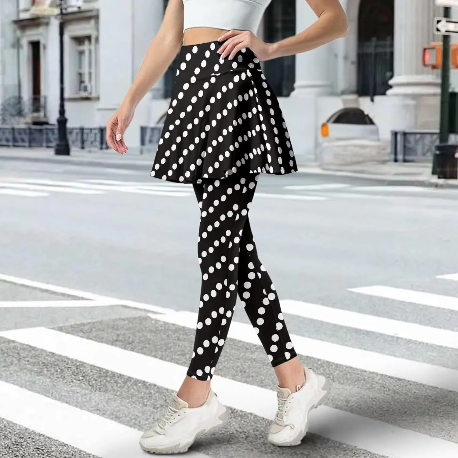 Women Tennis Skirted Leggings with Pockets Athletic Skirts with Leggings Workout Active Golf Skort