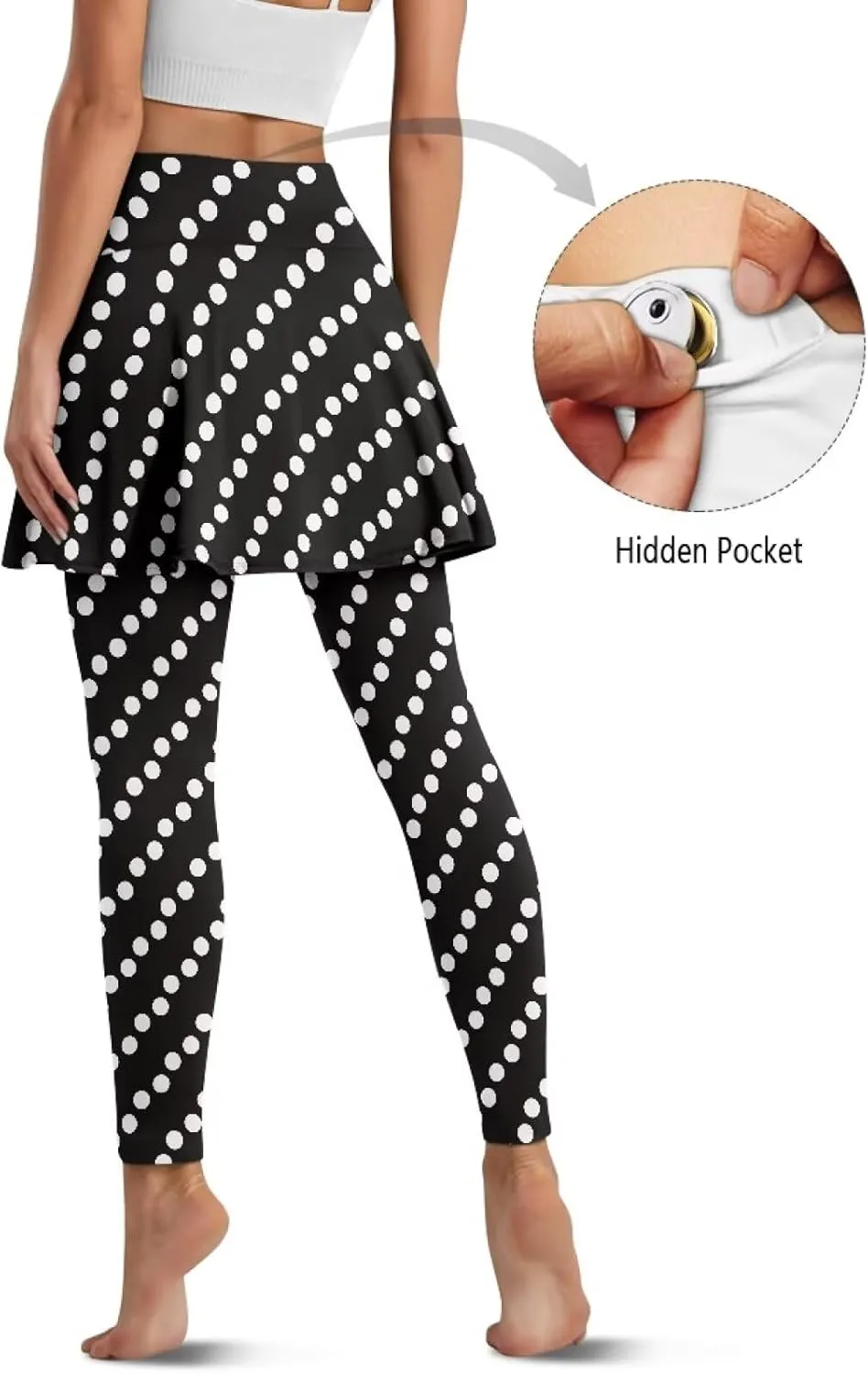 Women Tennis Skirted Leggings with Pockets Athletic Skirts with Leggings Workout Active Golf Skort