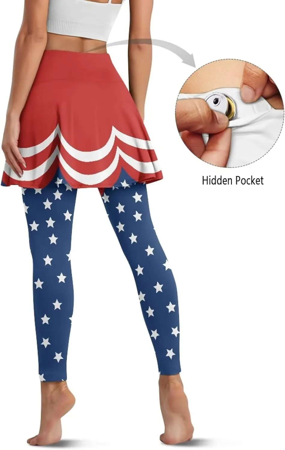 Women Tennis Skirted Leggings with Pockets Yoga Leggings with Skirts&Tennis Pickleball Clothing
