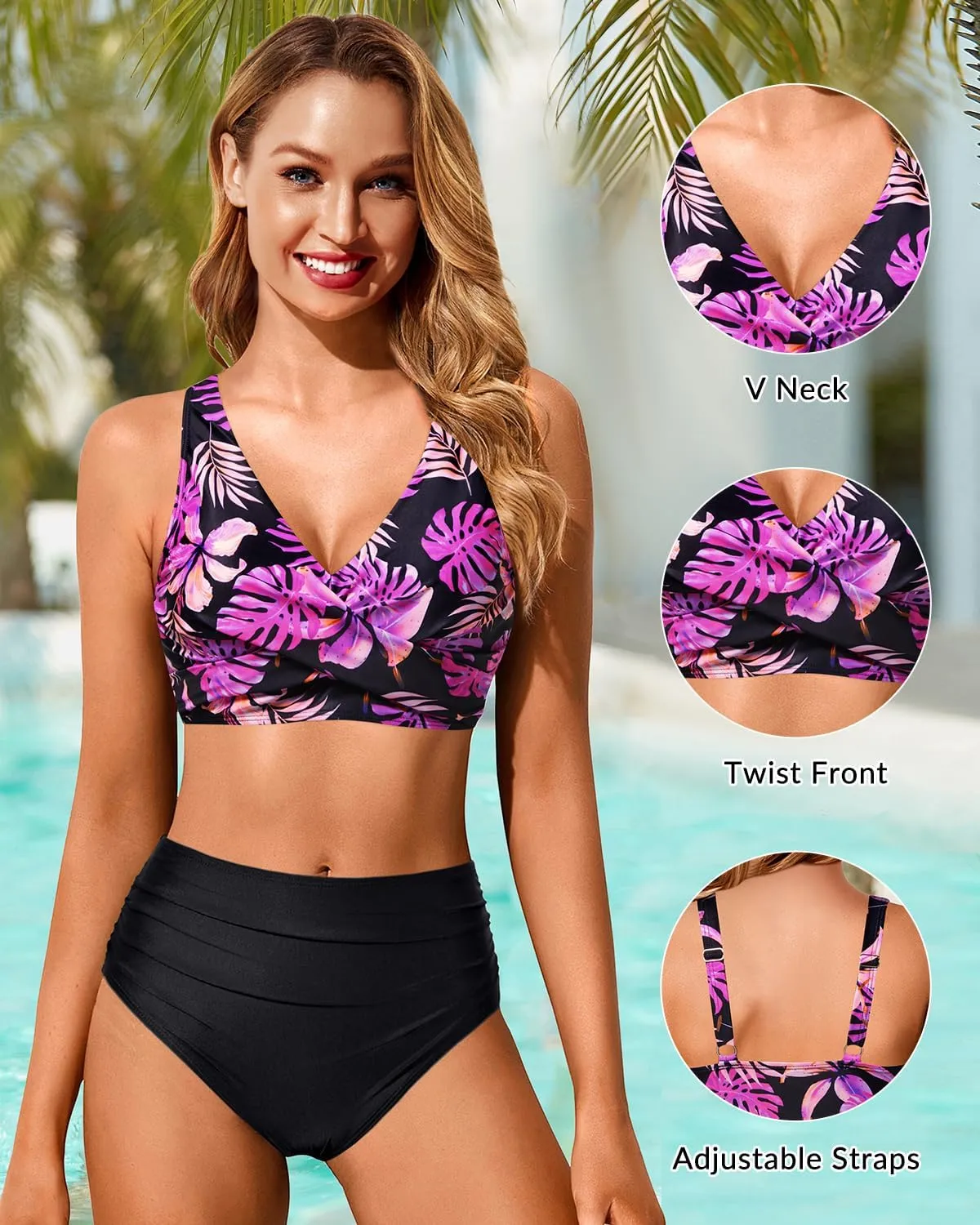 Women Underwire Bikini Top - Push Up Bathing Suit Top Large Bust Swim Top 2025 Swimsuit Top