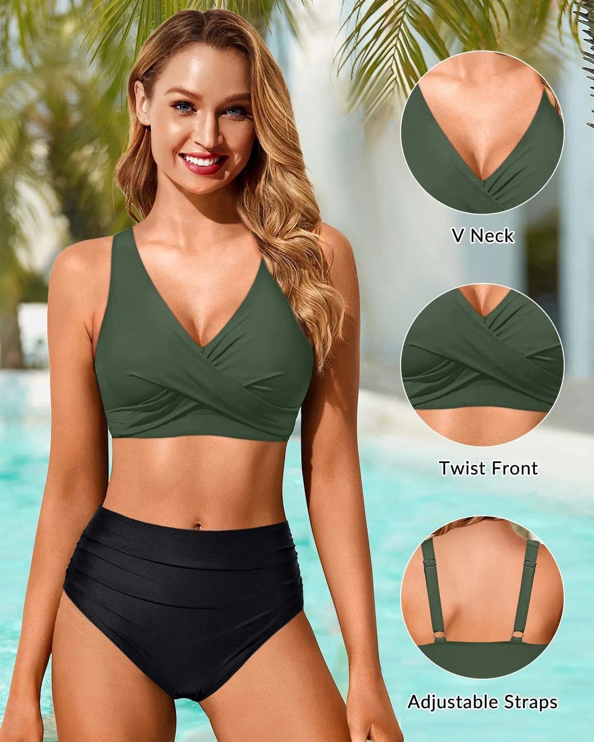 Women Underwire Bikini Top - Push Up Bathing Suit Top Large Bust Swim Top 2025 Swimsuit Top