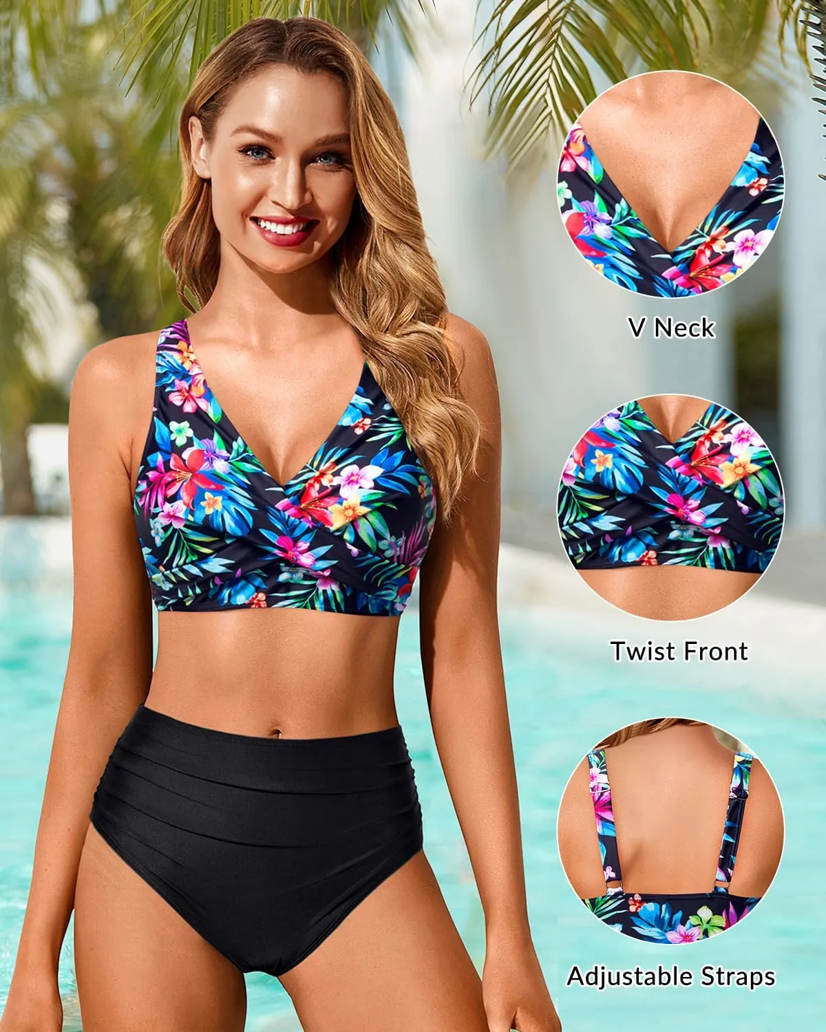 Women Underwire Bikini Top - Push Up Bathing Suit Top Large Bust Swim Top 2025 Swimsuit Top