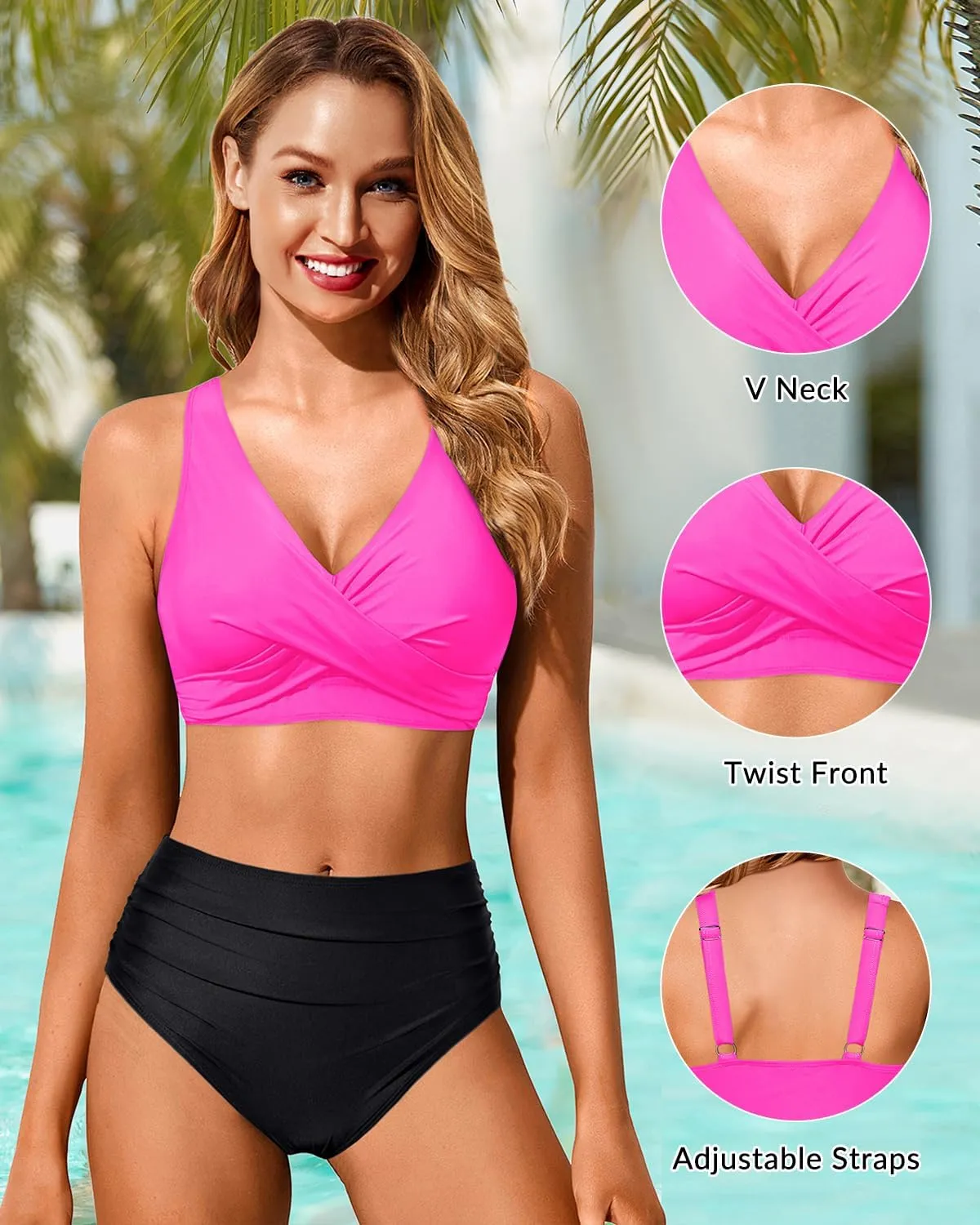 Women Underwire Bikini Top - Push Up Bathing Suit Top Large Bust Swim Top 2025 Swimsuit Top