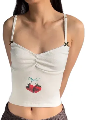Women y2k Floral Cami Tank Top Sexy Sleeveless Spaghetti Strap Top Vintage Lace Trim Top Summer Going Out Camisole