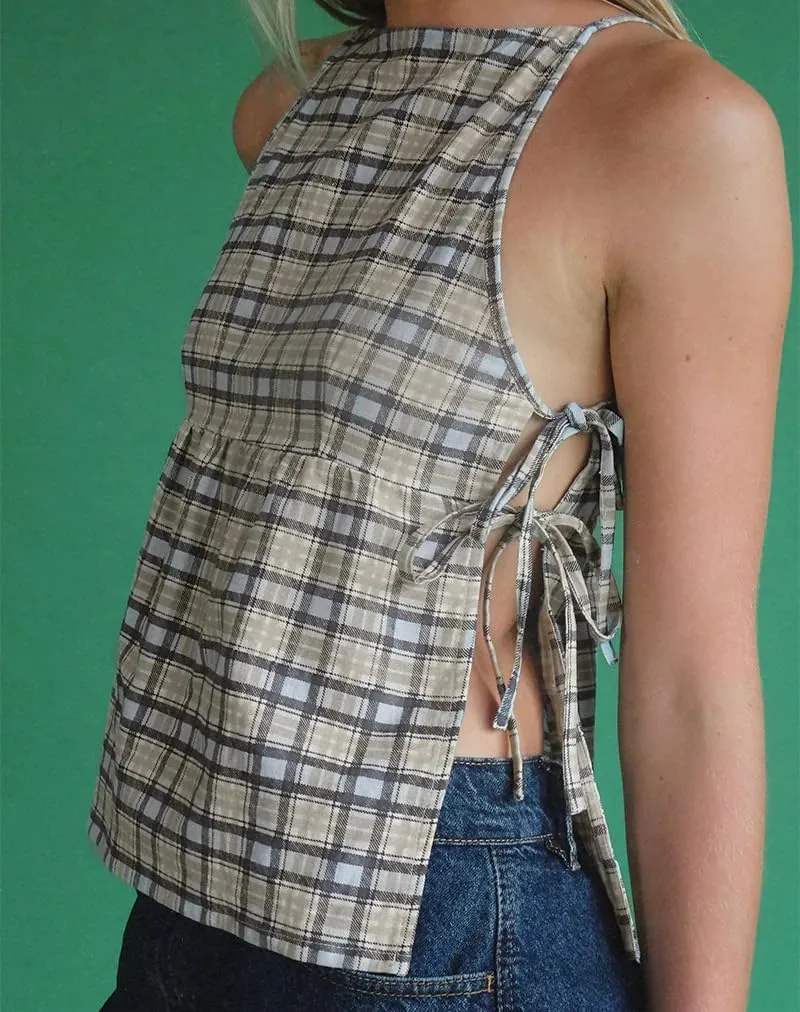 Women Y2K Split Side Tie Tank Top Floral Embroidered Cami Top Tie Front Sleeveless Crop Top Blouse
