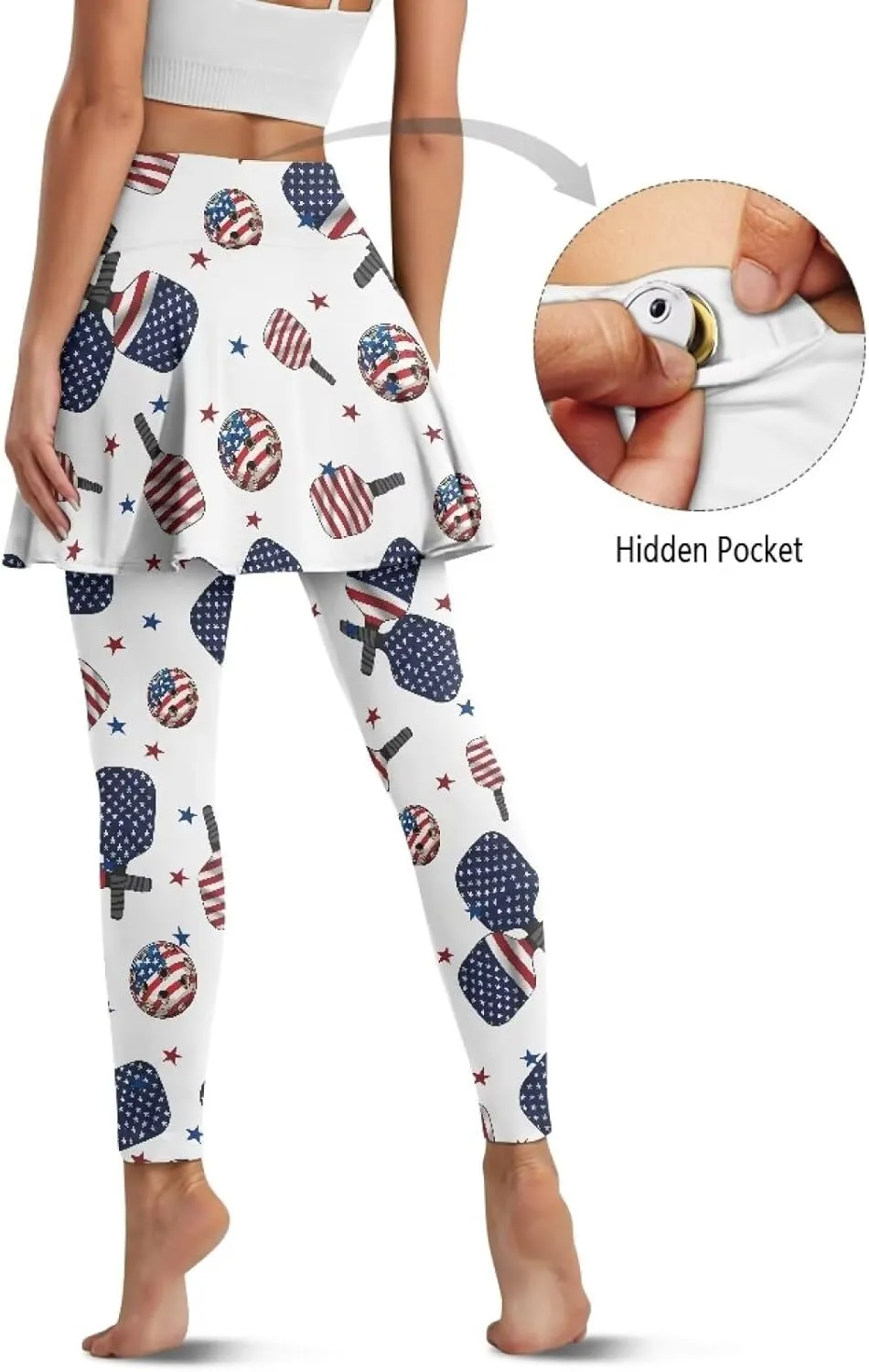 Women's Athletic Skirt with Leggings High Waisted Skort with Leggings Modest Leggings Attached Skirts Tennis Pants