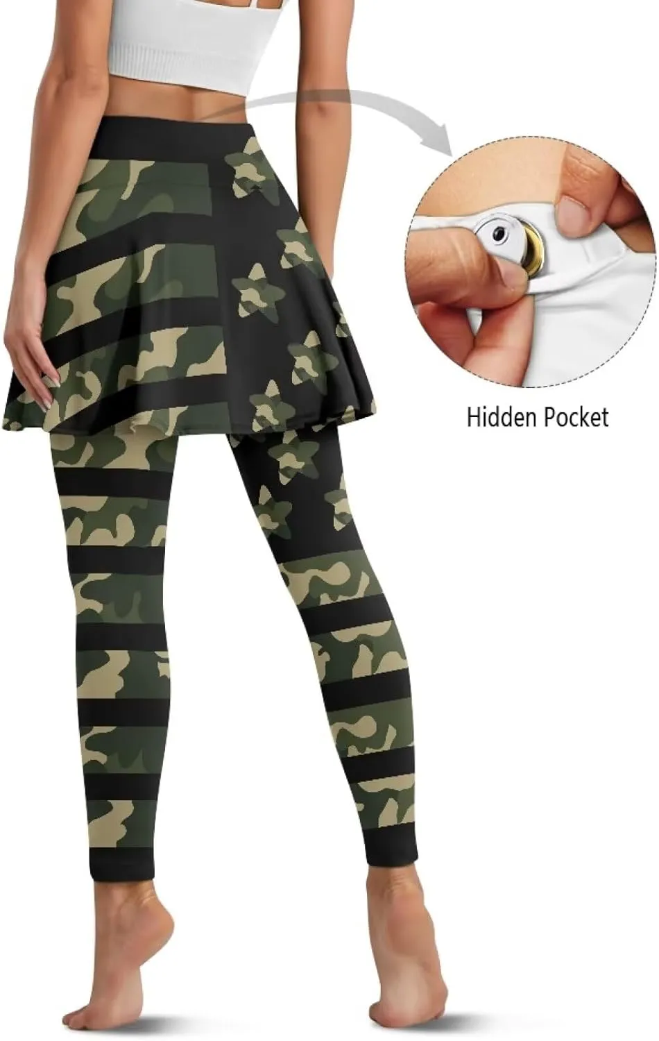 Women's Athletic Skirt with Leggings High Waisted Skort with Leggings Modest Leggings Attached Skirts Tennis Pants
