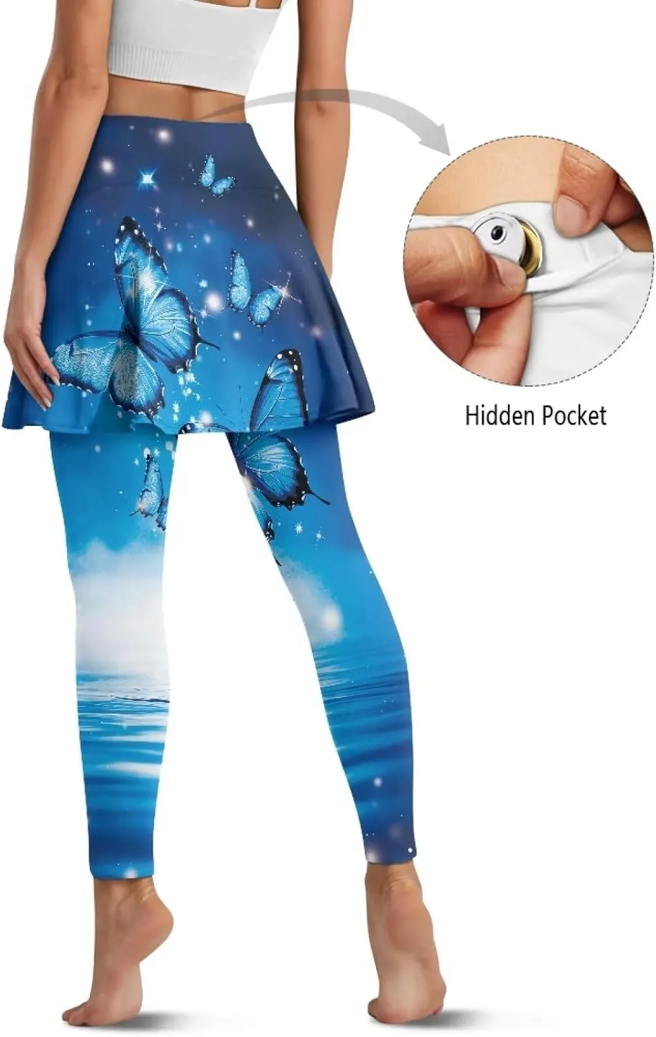 Women's Athletic Skirt with Leggings High Waisted Skort with Leggings Modest Leggings Attached Skirts Tennis Pants