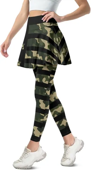 Women's Athletic Skirt with Leggings High Waisted Skort with Leggings Modest Leggings Attached Skirts Tennis Pants