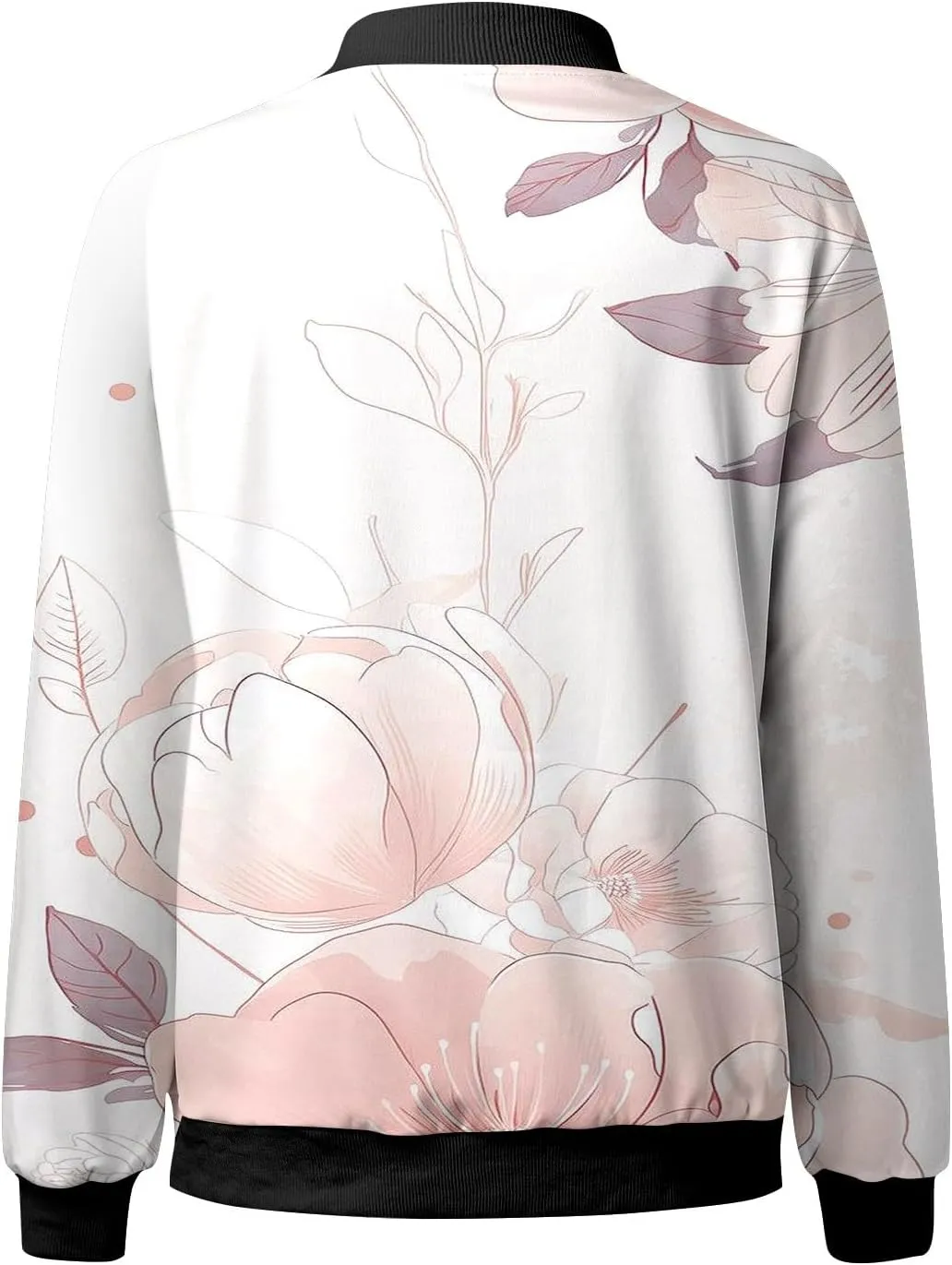 Women's Bomber Jacket 2024 Long Sleeve Classic Gradient Print Jacket Casual Daily Lightweight Short Outwear Tops