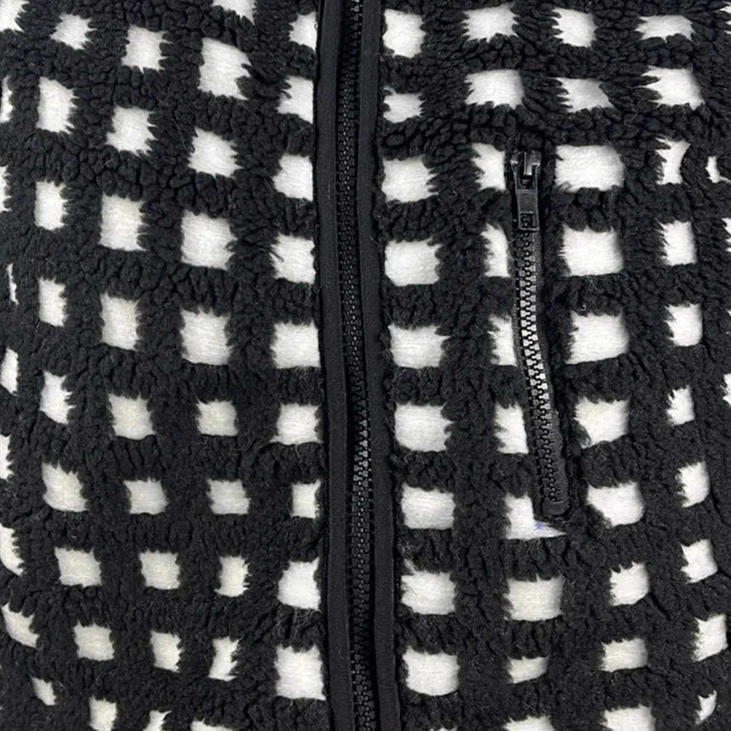 Womens Checkered Sherpa Vest Sleeveless Winter Fleece Jacket High Neck Zip Up Plaid Gilet with Chest Pocket