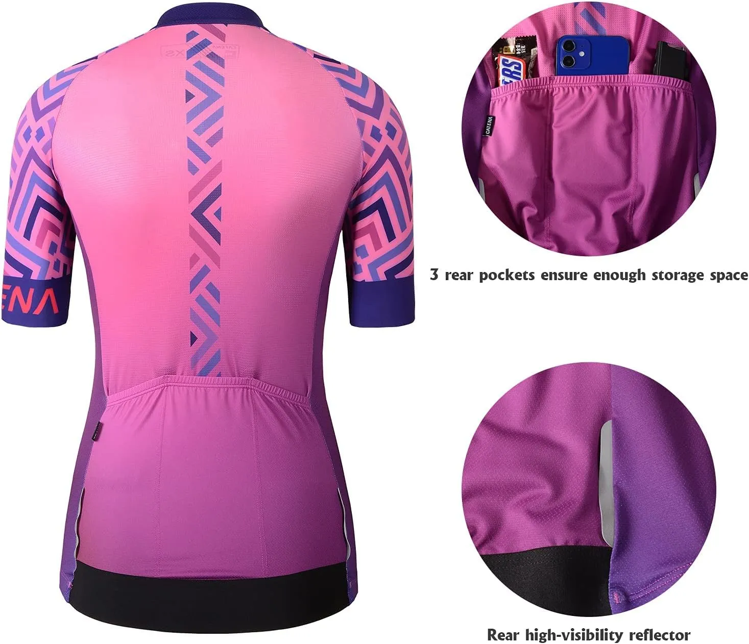 Women's Cycling Jersey Short Sleeve Shirt High Elastic Athletic Training Sports T-Shirt
