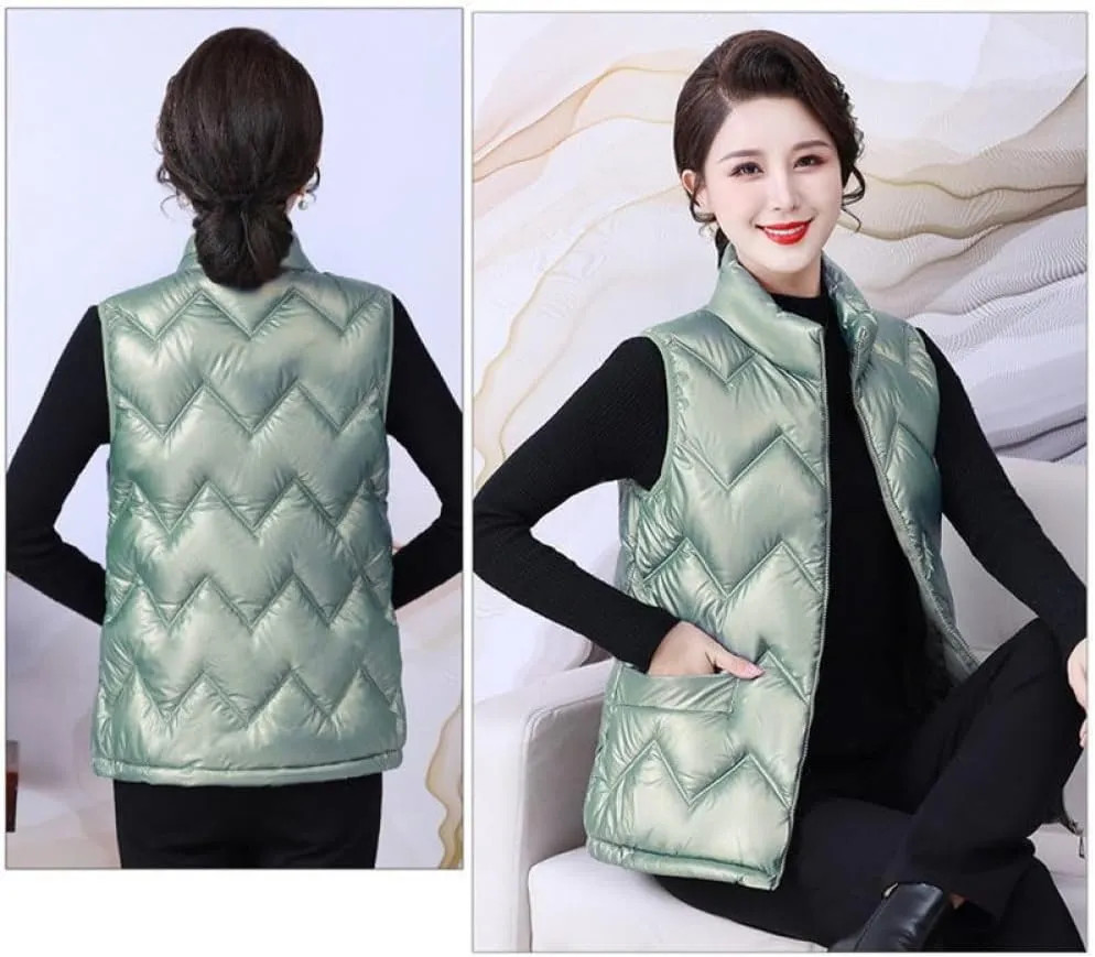 Women'S Down Vest - Women Jacket Vest Autumn Winter Down Cotton-Padded Waistcoat Women'S Clothing Sleeveless Size