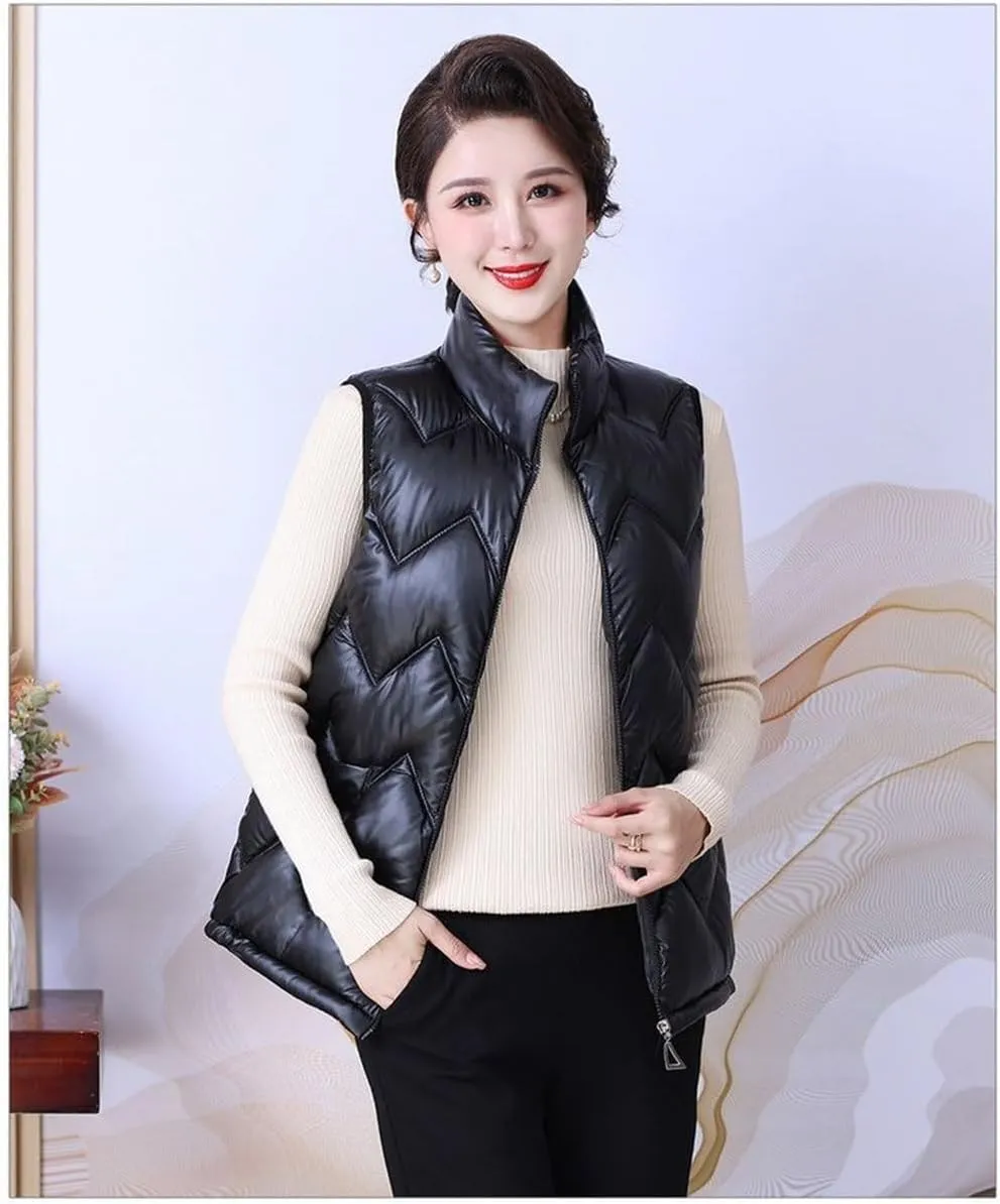 Women'S Down Vest - Women Jacket Vest Autumn Winter Down Cotton-Padded Waistcoat Women'S Clothing Sleeveless Size