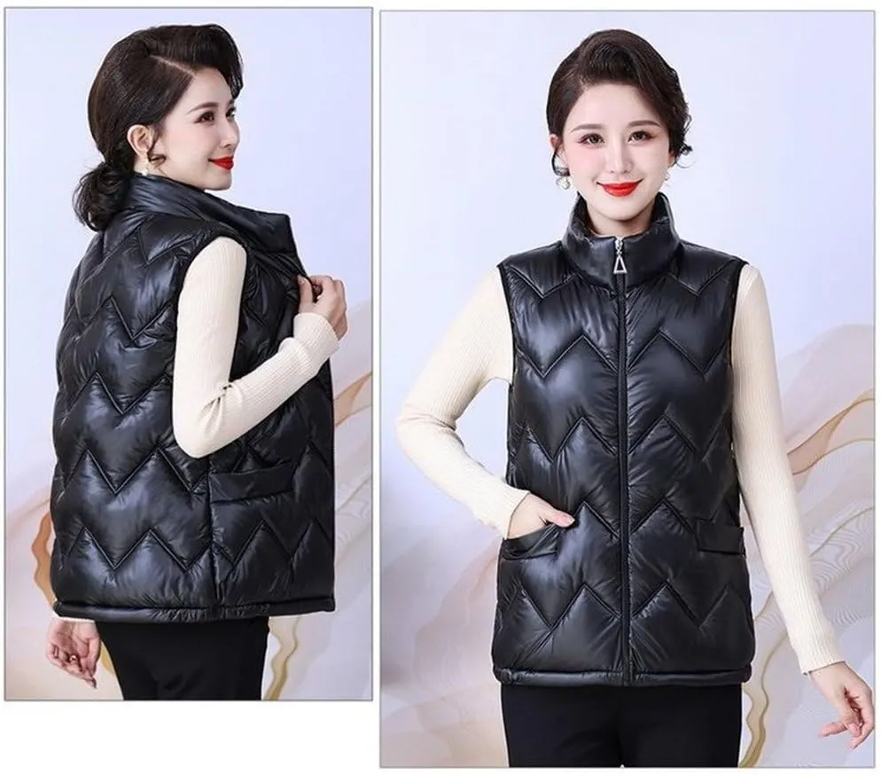 Women'S Down Vest - Women Jacket Vest Autumn Winter Down Cotton-Padded Waistcoat Women'S Clothing Sleeveless Size