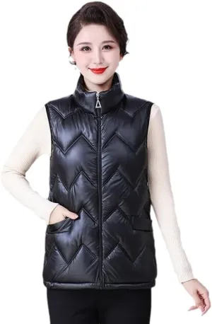Women'S Down Vest - Women Jacket Vest Autumn Winter Down Cotton-Padded Waistcoat Women'S Clothing Sleeveless Size