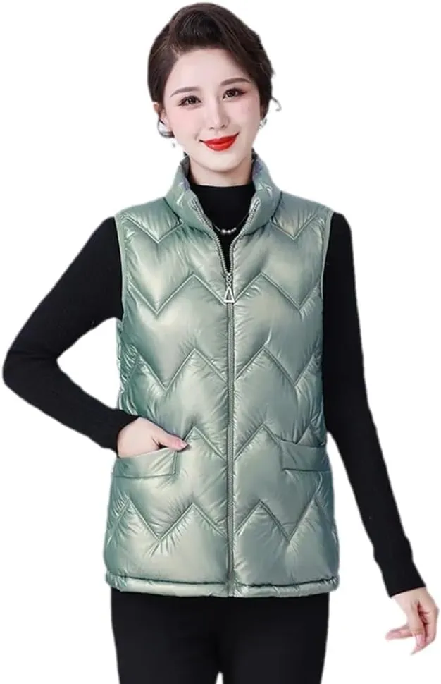 Women'S Down Vest - Women Jacket Vest Autumn Winter Down Cotton-Padded Waistcoat Women'S Clothing Sleeveless Size
