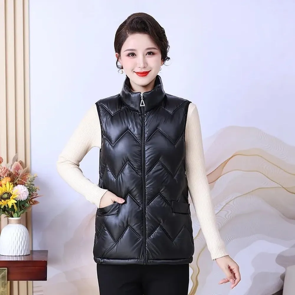 Women'S Down Vest - Women Jacket Vest Autumn Winter Down Cotton-Padded Waistcoat Women'S Clothing Sleeveless Size