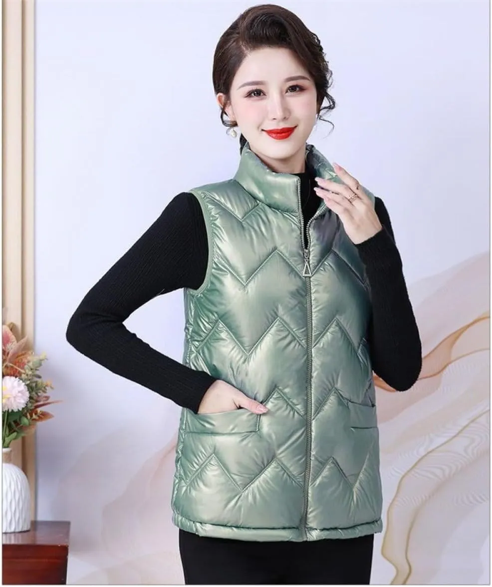 Women'S Down Vest - Women Jacket Vest Autumn Winter Down Cotton-Padded Waistcoat Women'S Clothing Sleeveless Size